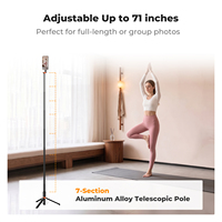 K&F Concept MS-18 - Trípode Magnético Ligero de 71 Pulgadas para Selfies, Soporte Extensible para Teléfono con Control Remoto Bluetooth