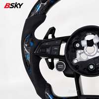Volant en fibre de carbone forgée bleue avec LED pour Audi R8 A3 8Y 8P 8V B8 B9 TTS A4 A5 A6 C7 C8 A8 Q3 Q5 S3 S4 S5 Rs4
