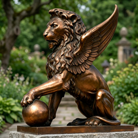Statue de Musée Classique en Bronze - Sculpture Figurative Coulée à la Cire Perdus, Sculpture de Lion en Bronze