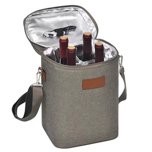 Toptan özel yüksek kalite tek omuz Oxford + EPE köpük + alüminyum folyo şarap soğutucu çantası 4 şişe kırmızı şarap Tote termal - Product Image 1