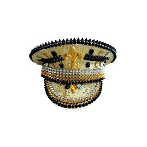 Nuovo Cappello da Capitano Deluxe per il Giorno della Partita di Mardi Gras con Fleur De Lis - Product Image 1