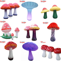 Décorations Gonflables d'Intérieur : Champignons Géants Publicitaires de 3m, Plantes Gonflables Commerciales en Tissu Oxford avec Ventilateur Intégré