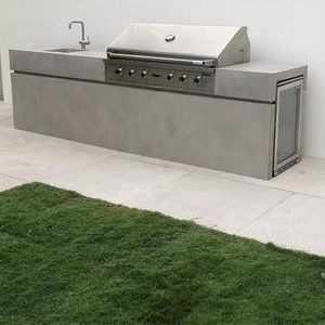 <span class=keywords><strong>Artisan</strong></span> beton mutfak ve barbekü üniteleri paslanmaz çelik açık mutfak seti lavabo ile - Product Image 4