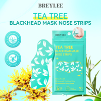 BREYLEE Bandes nasales nettoyantes pour points noirs à l'arbre à thé et à l'extrait d'hamamélis, 10 patchs
