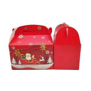2023 diskon besar permen Natal kustom/permen/coklat merah kotak hadiah kardus kotak kemasan dengan tas tangan