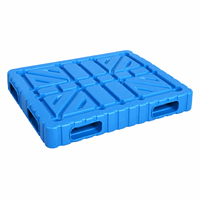 Palette en plastique robuste à double face, moulée par soufflage, 4 voies, pour stockage industriel à froid, empilable par chariot élévateur, résistante à l'humidité, 1000 kg