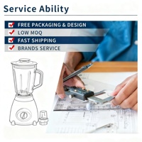 Blender en verre multifonctionnel, usage commercial et domestique, couple élevé, 6 lames, broyage de glace, appareil de cuisine portable