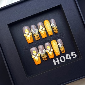 Sắc sảo handmade Báo Chí trên móng tay Hot Bán Gothic chữ thập & sao thiết kế móng tay nghệ thuật mới 3D sang trọng giả móng tay bán buôn - Product Image 1