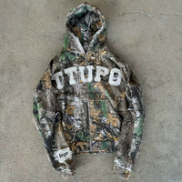 Sudadera con Capucha de Camuflaje de Pato Personalizada de Alta Calidad 2025, Sudadera Táctica con Camuflaje de Hojas, Bordado de Parches, Chaqueta con Cremallera, Sudadera de Camuflaje para Caza para Hombre