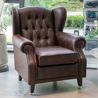 Fauteuil moderne américain de luxe en cuir artificiel style loisirs pour appartement hôtel restaurant salon chambre salles d'attente