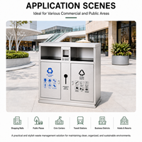 Station de recyclage en acier inoxydable, armoire de tri des déchets avec bac à cigarettes pour bureau, centre commercial, espace public, logo personnalisé
