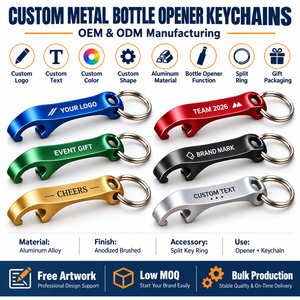 Llavero Abridor de Botellas de Aluminio Personalizado, Abridor de Cerveza Metálico con Grabado Láser, Regalo Promocional OEM ODM - Product Image 4
