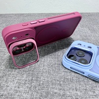 Casing Ponsel Magnetik Bingkai Matte Mewah dengan Disipasi Panas untuk iPhone 18 13 14 15 16 17 Pro Max Dilengkapi Bracket Pelindung Lensa