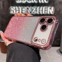 Placage de luxe diamant strass paillettes étui pour iphone 17 Air 16 15 14 13 12 11 Pro Max Bling doux mignon couverture en Silicone