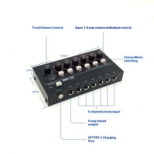 Console de mixage audio six <span class=keywords><strong>canaux</strong></span> MX600 avec cartes <span class=keywords><strong>son</strong></span> premium à suppression de bruit <span class=keywords><strong>4</strong></span> <span class=keywords><strong>canaux</strong></span> et mixeur de signal - Product Image 4