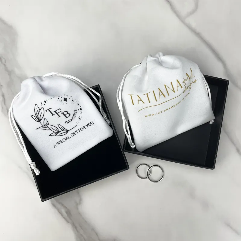 Custom Logo Jewelry Gift Bag Luxury Perfume Jewelry Velvet Packaging Pouch Gift Ring Jewelry Packaging Pouch