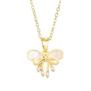 Collar con Colgante <span class=keywords><strong>de</strong></span> Lazo <span class=keywords><strong>de</strong></span> <span class=keywords><strong>Piscis</strong></span> con Diamantes, <span class=keywords><strong>de</strong></span> Acero Inoxidable, Accesorios <span class=keywords><strong>de</strong></span> Joyerí<span class=keywords><strong>a</strong></span> para Mujer - Product Image 5