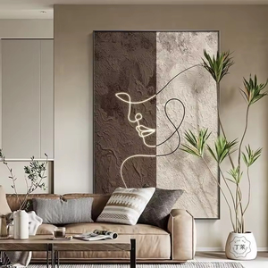 Peinture d'art <span class=keywords><strong>mural</strong></span> pour décoration de maison moderne Conception personnalisée Toile Ligne Impression abstraite Peinture de décoration de salon - Product Image 5