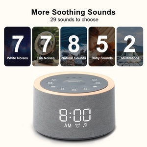 Horloge électronique de bureau moderne en tissu HiFiD W27 avec 29 sons apaisants, horloge numérique LED de table pour la maison, le bureau, cadeau - Product Image 2