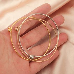 60*1.5mm Rose Or Argent Mince En Acier Inoxydable <span class=keywords><strong>Fil</strong></span> <span class=keywords><strong>Bracelet</strong></span> <span class=keywords><strong>Bracelet</strong></span> avec Boule À Vis DIY Bijoux - Product Image 3