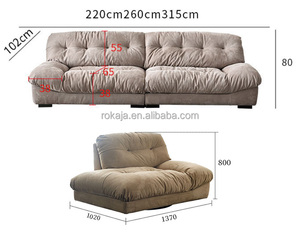 Sofá Seccional de lujo con hebilla, gran oferta, tapicería de tela esmerilada, sofá de nube <span class=keywords><strong>sin</strong></span> lavado, sofá para sala de estar <span class=keywords><strong>sin</strong></span> brazo - Product Image 6