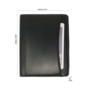 Logo dập nổi tập tin cuốn sách đen <span class=keywords><strong>PU</strong></span> <span class=keywords><strong>compendium</strong></span> da tập tin tổ chức thư mục - Product Image 1