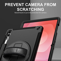 Étui de tablette hybride TPU PC avec sangle de maintien rotative à 360° et emplacement pour stylet pour Samsung Galaxy Tab S11 Ultra 14,6 pouces