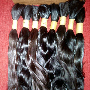 Virgin Remy Indian Bulk Natural Wave Human Hair From Tamil Nadu 100g <b>Machine</b> Double Weft for All Colors - Product Image 1