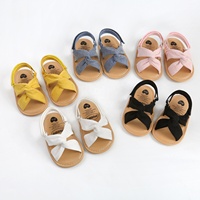 Sandalias de cuerda con cinta para bebé recién nacido, Verano