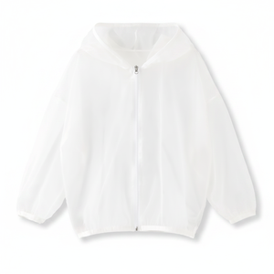 Veste anti-UV coréenne OZKIZ pour enfants avec col à capuche, style simple et tendance pour filles de 2 à 6 ans, vente en gros de vêtements d'été - Product Image 2