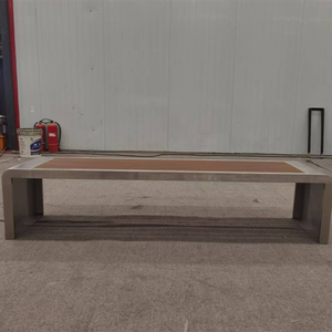 Ventes d'usine de meubles de patio extérieur banc de parc en métal étanche chaises longues en bois + acier banc moderne - Product Image 2