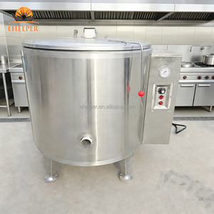 Marmite de cuisson verticale 100-600L en acier inoxydable SUS304 avec enveloppe chauffante |   Options de chauffage électrique/à gaz/à vapeur pour la transformation alimentaire - Product Image 4