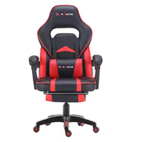 Chaise de jeu pivotante ergonomique en cuir PU au design moderne avec repose-pieds, chaise d'ordinateur en gros pour la maison et le bureau