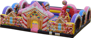 Casa de rebote inflable con temática de dulces y pasteles, parque de salto certificado CE EN14960 para varios eventos - Product Image 6