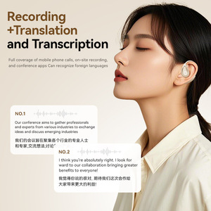 Nuevos <span class=keywords><strong>auriculares</strong></span> inalámbricos M95 ows con tecnología BT versión 5.4, <span class=keywords><strong>auriculares</strong></span> para reuniones con traducción por IA y micrófono para iPhone, Samsung, Xiaomi, <span class=keywords><strong>Honor</strong></span> - Product Image 5