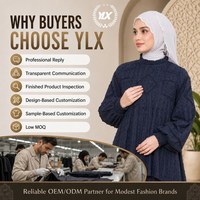 Ensemble deux pièces moderne pour femme : Kurung personnalisé bleu marine et jupe longue tunique à pois – OEM, ODM, marque privée, tenue modeste pour Raya