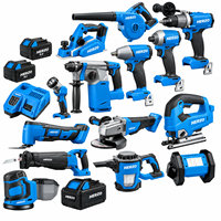 Perceuse à percussion sans fil 20V (également compatible 18V) avec 2 batteries 2.0, 3.0, 4.0Ah et chargeur – Kit d'outils