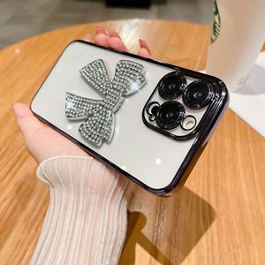 <span class=keywords><strong>เกาหลี</strong></span> 3Dโบว์ใสนุ่มElectroplatedสําหรับiPhone 15 14 Pro Max 13 12 Pro 11 Candyน่ารักโปร่งใส - Product Image 5
