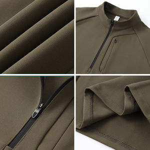 メンズカジュアルハーフジップ<span class=keywords><strong>T</strong></span>シャツ速乾軽量無地スウェットシャツ250g生地ブランクデザイン - Product Image 3