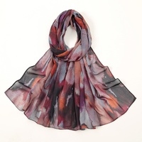 YW343 #   Hijab long en mousseline de soie, imprimé coloré, tendance et populaire, pour femme musulmane, abaya islamique