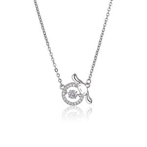 Collier pendentif dessin animé XL1519 en argent 925 avec strass en cristal taille brillant rond, mignon, pour usage quotidien, unisexe, chaîne à maillons - Product Image 6