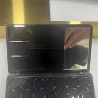 Palette de maquillage vide avec 23 godets ronds internes et miroir, boîte à fards à paupières double couche en plastique, vente en gros pour fards à paupières et blush