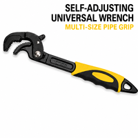 Clé à tuyau universelle à ajustement automatique, mâchoires dentelées, prise multi-tailles, outil de réparation de plomberie pour raccords de robinets et écrous de drainage en PVC