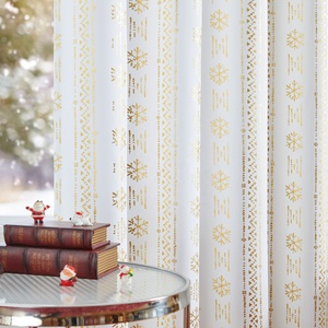 <span class=keywords><strong>Cortinas</strong></span> Opacas con Estampado Dorado y Plateado para Navidad, <span class=keywords><strong>Cortinas</strong></span> para Hoteles y Salones de Banquetes, Diseño Personalizado, Forro Térmico, Fabricante de Grado Profesional - Product Image 4