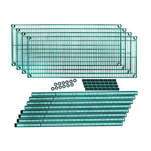 Estantería de Almacenamiento de Alambre con Recubrimiento en Polvo Móvil de Color Verde Oscuro para Trabajo Ligero, Estantería de Hierro para Almacén - Product Image 4