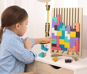 Puzzle 3D in Legno Jegreat di Alta Qualità, <span class=keywords><strong>Gioco</strong></span> Tangram Educativo, Colori Misti, 10 Immagini, per Bambini dai 14 Anni, 50 Pezzi - Product Image 2