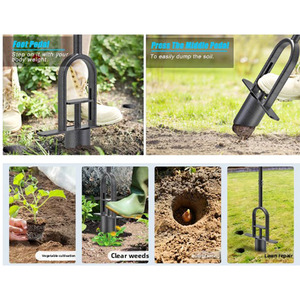 Pelle à semis à long manche en acier au carbone, perforateur de <span class=keywords><strong>trous</strong></span>, <span class=keywords><strong>outil</strong></span> agricole multifonctionnel avec poignée en caoutchouc et revêtement en poudre - Product Image 4