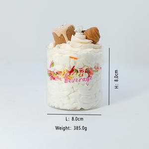 E197 Vente en gros DIY Bougie alimentaire faite à la main Bougie parfumée à l'arôme de crème glacée Bougies à dessert pour la décoration de la maison d'anniversaire de mariage - Product Image 4