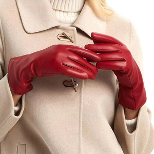 Casual Plain Style Leather <b>Touchscreen</b> <b>Gloves</b> Best Quality Hot Selling WRIST Length Cotton Lining Thermal Warm Spring and Autumn - Product Image 3