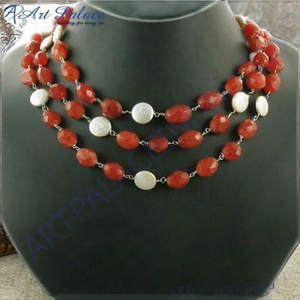 Collier scintillant en argent sterling 925 Collier de pierres précieuses en perles fines - Product Image 3